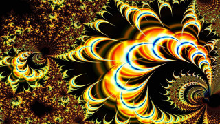 Fractaal design yellow blue black - analytical free wallpaper