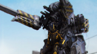Large robot yellow black mecha - leg free wallpaper