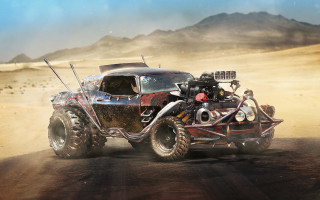 Desert mountains dust car military - apocalyptic free wallpaper for desktop