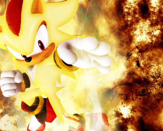 Yellow sonic hedgehog running fire - sonic free wallpaper for desktop