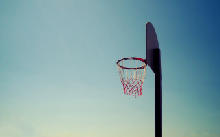 Basketball hoop sky gradient minimalism - deep 3 point perspective free wallpaper