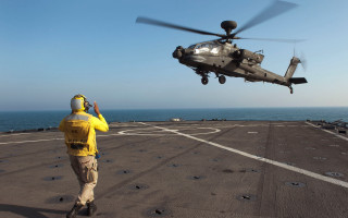 Man yellow jacket ship helicopter 2 - donald sherwood free wallpaper