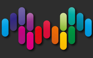 Colorful abstract black background circles - triadic free wallpaper for desktop