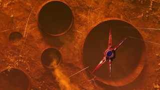 Red black energyball space explosion - matte painting concept art free wallpaper for desktop
