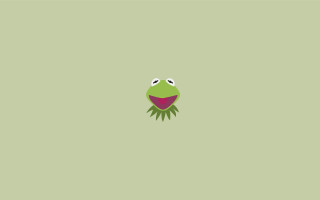 Green wall kermie face eyes - minimalist free wallpaper