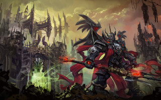 Fantasy armor sword demon fire - chris rahn free wallpaper