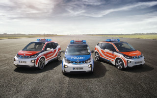 Police cars runway sky clouds - ultra realistic illustration free wallpaper