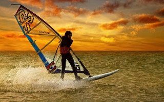 Windsurfing sunset ocean matte photography - cliff childs free wallpaper for desktop