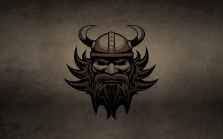 Viking helmet horns gothic greyscale - erlund hudson free wallpaper for desktop