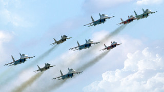 Fighter jets blue sky smoke - a group of fighter jets free wallpaper