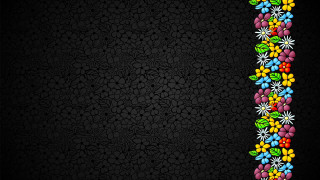 Flower border colorful black background - free rain wallpaper for desktop
