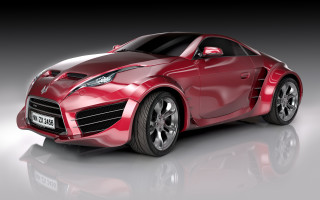 Red sports car studio reflective 2 - reflective free wallpaper