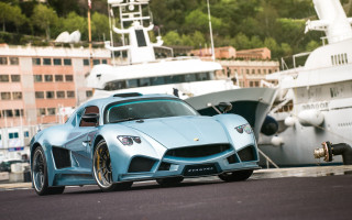 Blue sports car harbor yacht - adam szentpétery free wallpaper