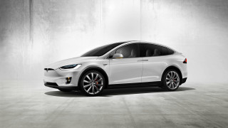 White tesla electric car concrete 3 - electric free wallpaper
