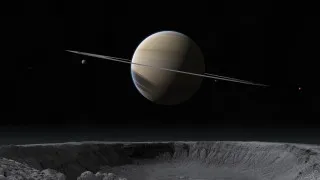 Saturn planet ring moon night - promotional free wallpaper
