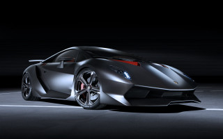 Black sports car digital rendering 3 - a white floor free wallpaper