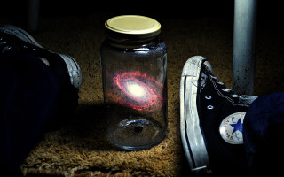 Shoes jar light holography fireflies - inside free wallpaper