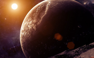 Space planet sun star aurora 2 - a planet free wallpaper