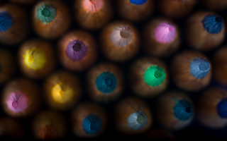 Colorful umbrellas crayon macro blurry - a group together free wallpaper for desktop