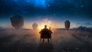 Space astronaut city sky moon - sky in the background free wallpaper