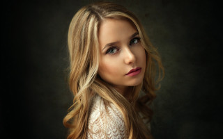 Blonde woman portrait white sweater - a white sweater free wallpaper for desktop