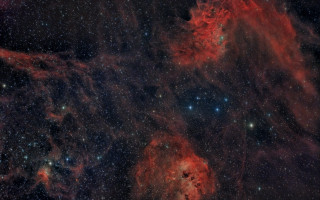 Star cluster red blue space - space free wallpaper