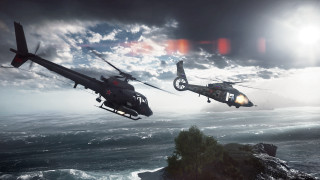 Military helicopters ocean night clouds - two military helicopter free wallpaper