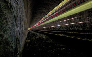 Train tunnel light travel night - a long exposure of light free wallpaper
