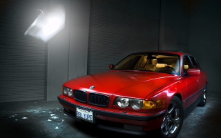 Red car garage lightbulb door - a garage next free wallpaper