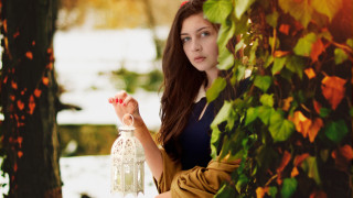 Elina karimova white birdcage portrait - free autumn wallpaper