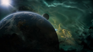 Planet brightstar moonlight city cloudy - a bright star in the background free wallpaper
