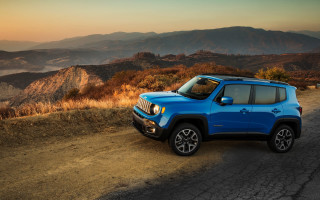 Blue jeep mountains sunset digital - a view of the mountains free wallpaper for desktop