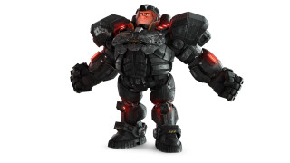 Robot red light armor glowing - leg free wallpaper