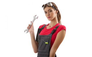Woman wrench glasses redshirt constructivism - claire falkenstein free wallpaper