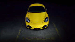Yellow sports car night parking 4 - the side of the car free wallpaper