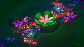 Colorful flower computer generated image - image of a flower free wallpaper for desktop