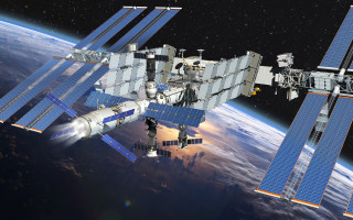 Satellite earth space aurora night - a satellite satellite free wallpaper