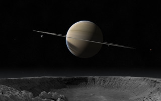 Saturn ring moon distant planet 2 - a distant object in the sky free wallpaper