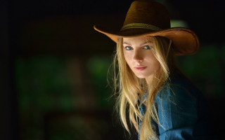 Blonde cowboy hat portrait elf - christabel dennison free wallpaper for desktop