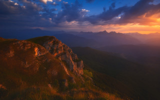 Mountain sunset clouds cityscape horizon 2 - a few mountain free wallpaper for desktop