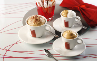 Two coffee cups spoon red - two cup of coffee free wallpaper