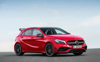 Red mercedes cla driving sky - private free wallpaper for desktop