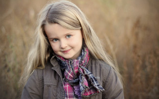 Young girl scarf field tallgrass - caroline lucy scott free wallpaper