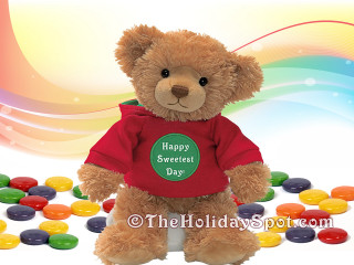 Teddy bear red shirt candy - product photo free wallpaper for desktop