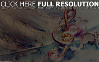 Feather musical note abstract illusionism - a musical note free wallpaper