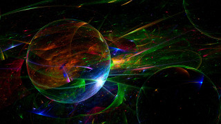 Multicolored sphere space art aurora - many free wallpaper