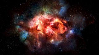 Star cluster colorful red blue - space free wallpaper for desktop