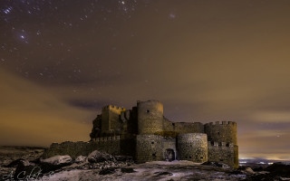 Castle starry sky matte medieval - sky in the background free wallpaper