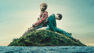 Two people sitting small island - les automatiste free wallpaper