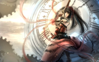 Alice prin steampunk clock fantasy - steampunk free wallpaper
